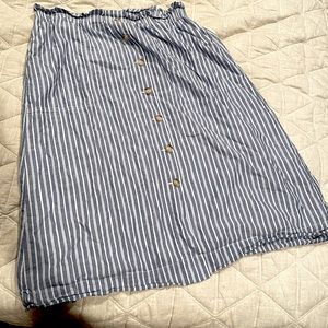 Madewell paperbag button-front midi skirt